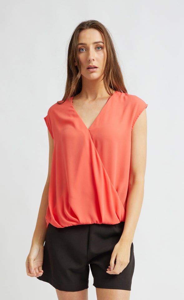 CDC Cross Front Top Coral