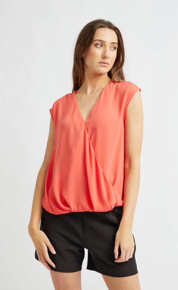 CDC Cross Front Top Coral
