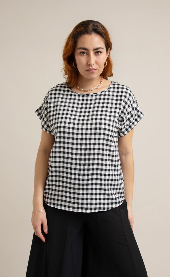 CDC Cuff Detail Tee Black/white