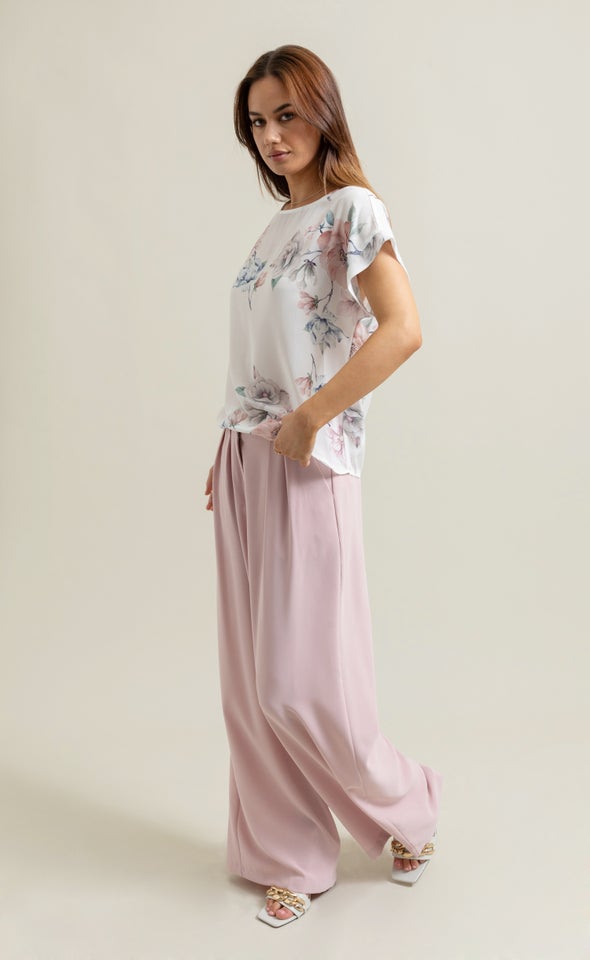 CDC Cuff Detail Tee Cream/floral