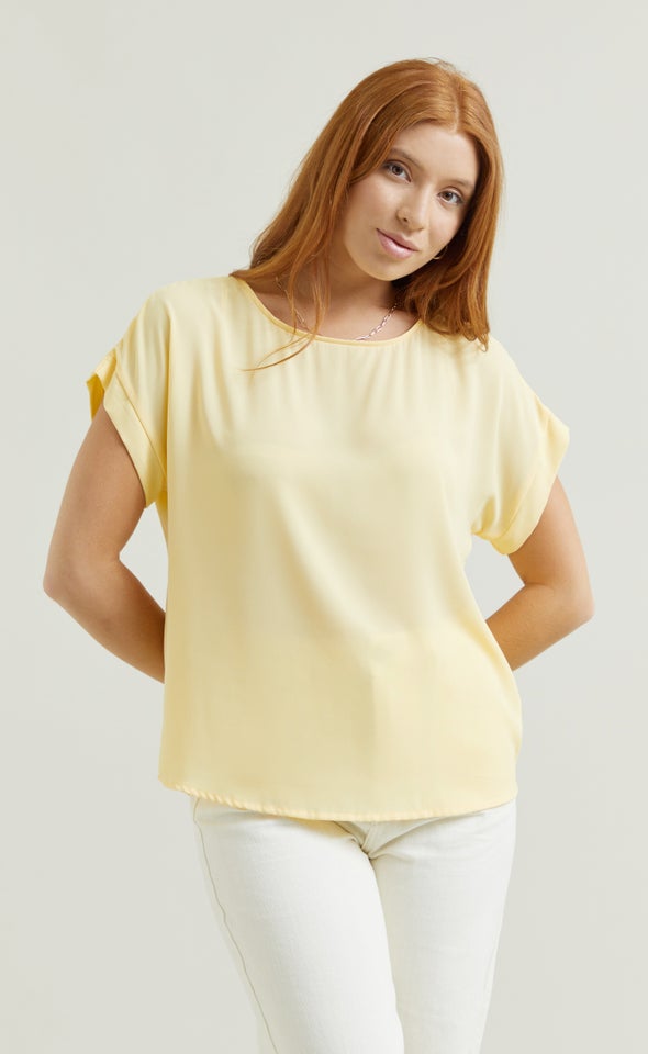 CDC Cuff Detail Tee Lemon