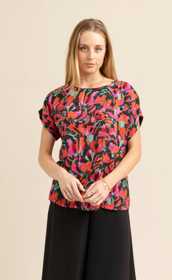 CDC Cuff Detail Tee Multi/abstract