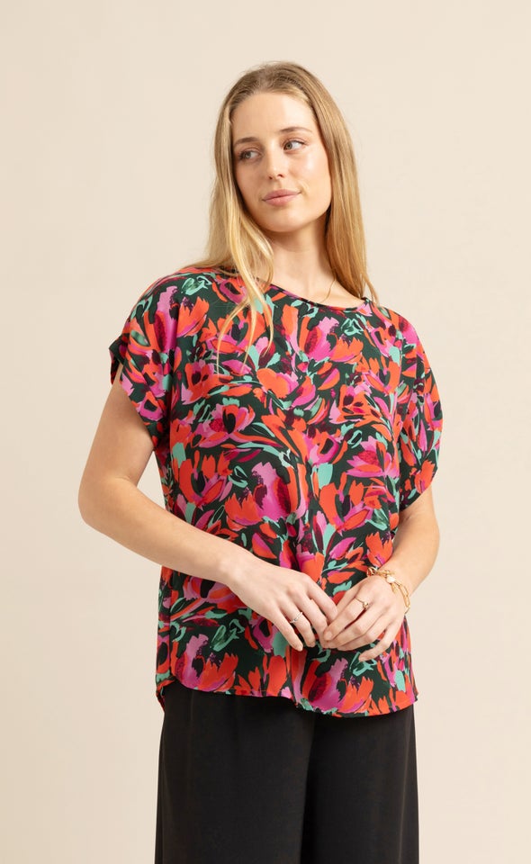 CDC Cuff Detail Tee Multi/abstract