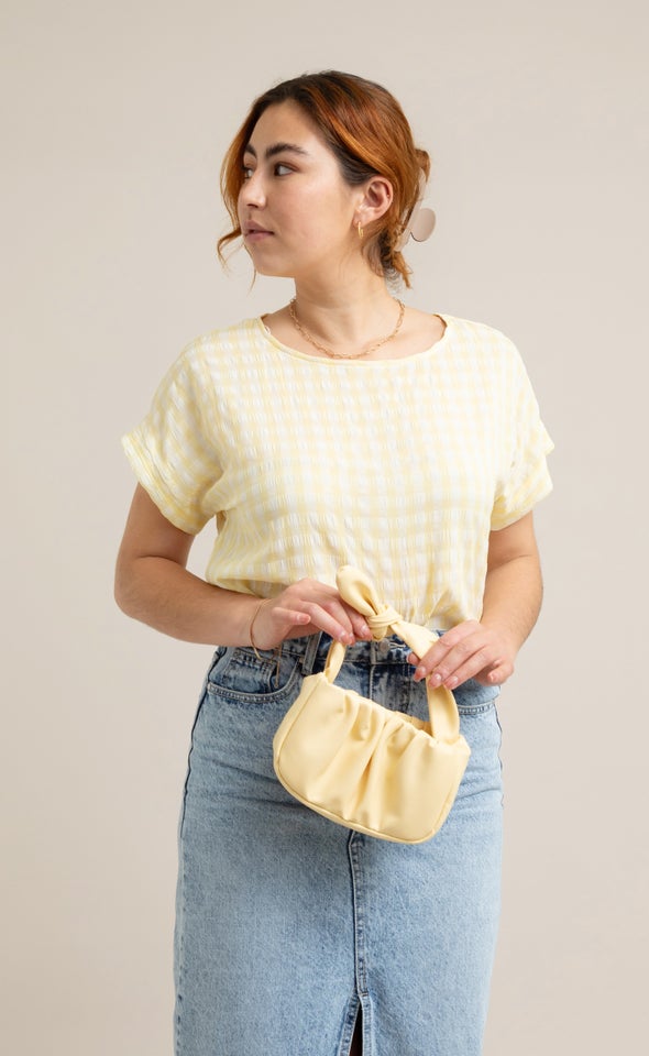 CDC Cuff Detail Tee Yellow/cream