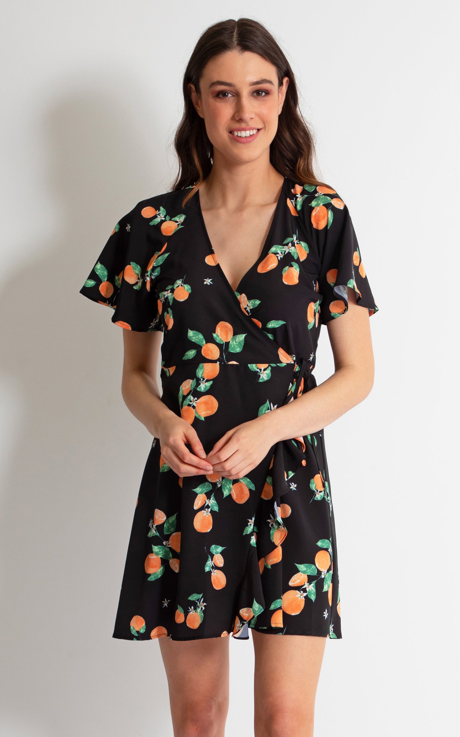 wrap skater dress