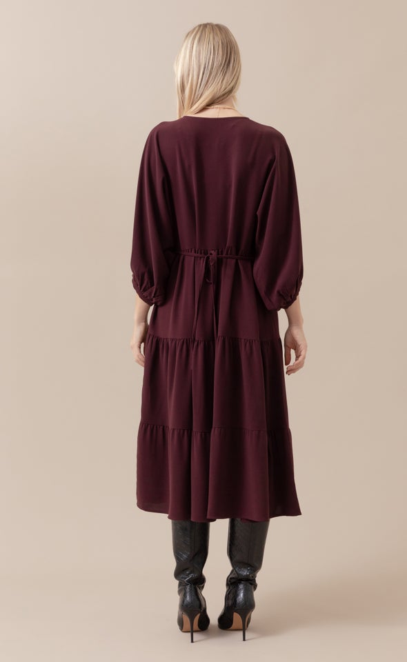 CDC Panelled Midi Dress Aubergine