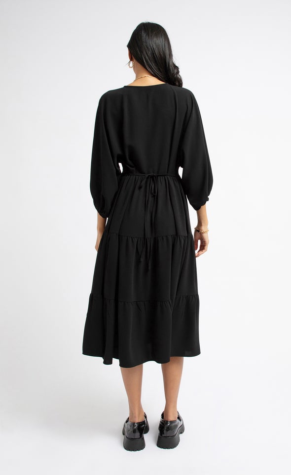 CDC Panelled Midi Dress Black
