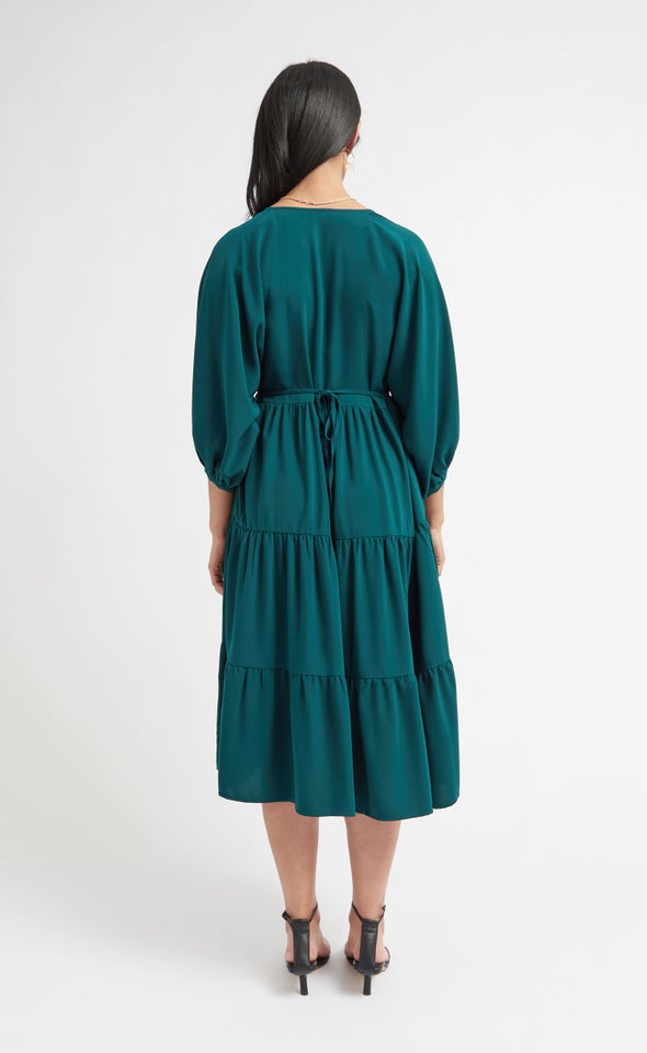 CDC Panelled Midi Dress Emerald