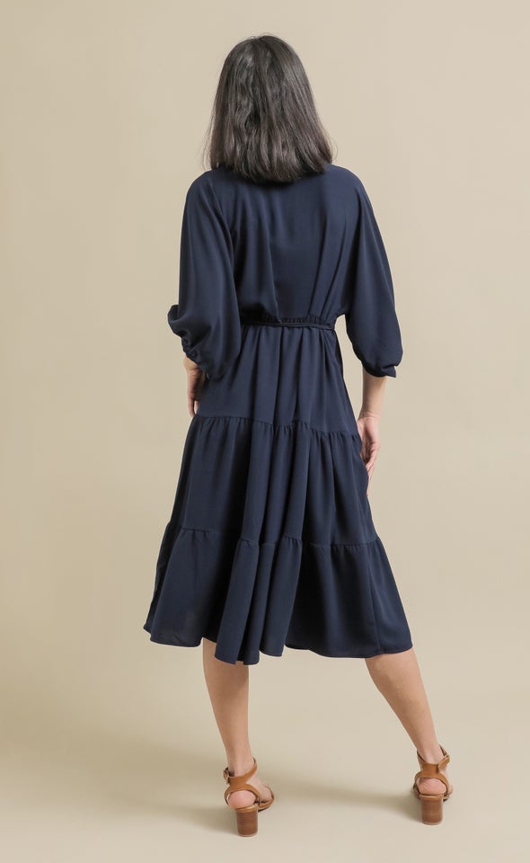 CDC Panelled Midi Dress Navy