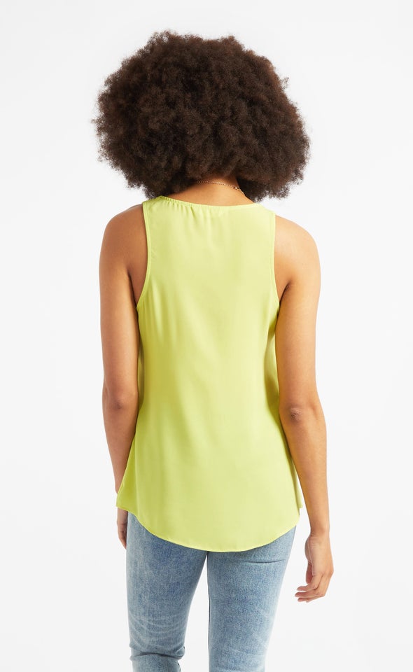 CDC Pocket Detail Racer Tank Lime