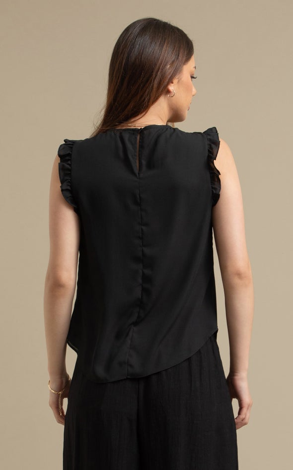 CDC Ruffle Detail Shell Top | Pagani