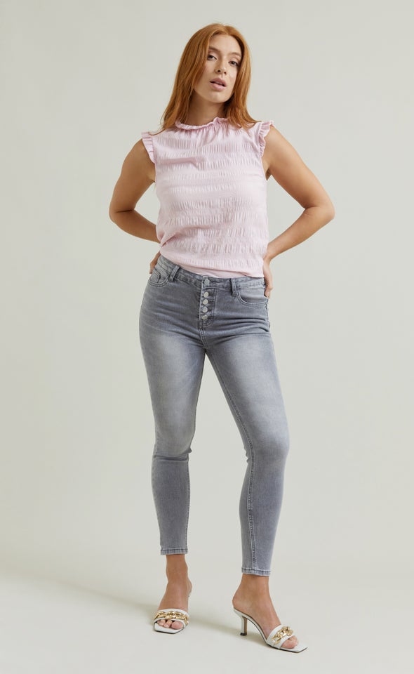 CDC Ruffle Detail Shell Top Blush