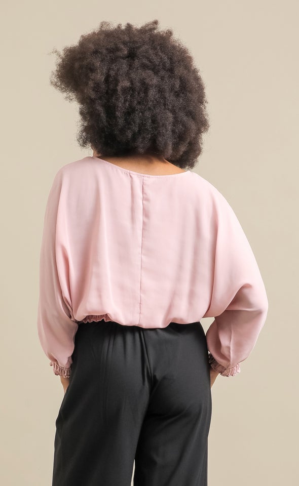 CDC Shirred Batwing Top Dusky