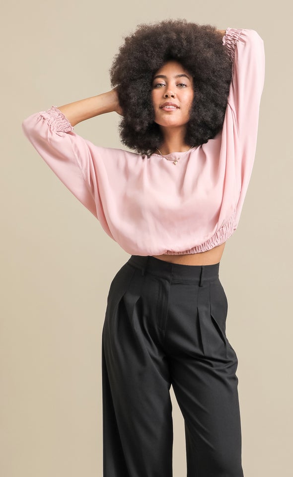 CDC Shirred Batwing Top Dusky