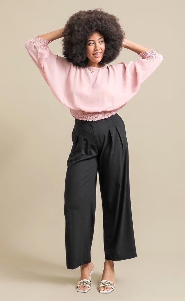 CDC Shirred Batwing Top Dusky