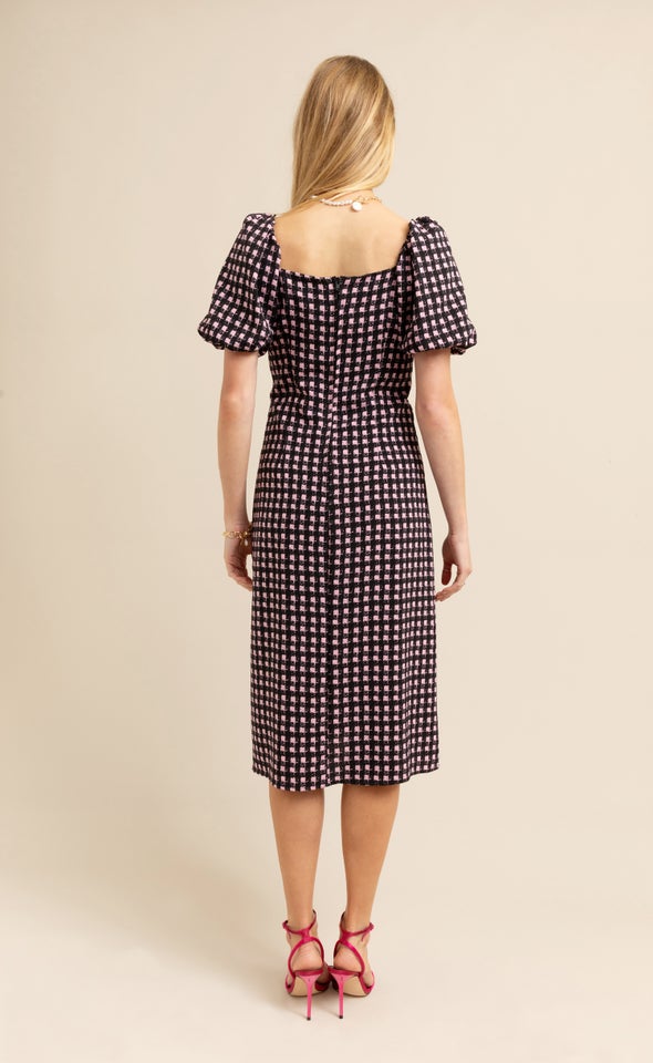 CDC Square Neck Midi Dress Black/pink