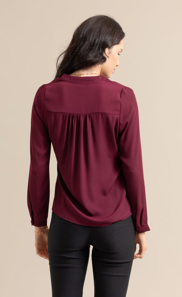 CDC V Neck Shirt Aubergine