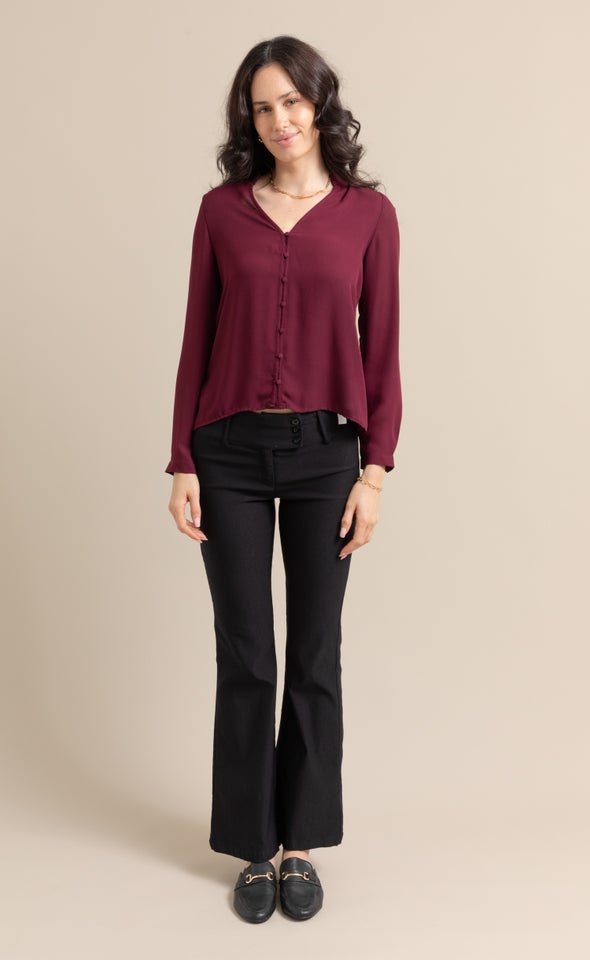 CDC V Neck Shirt Aubergine