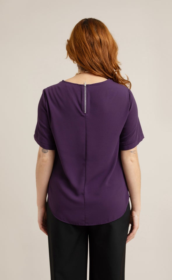 CDC Zip Back Tee Aubergine