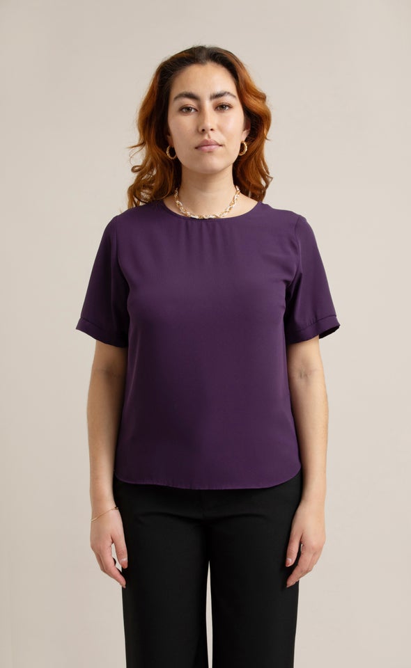 CDC Zip Back Tee Aubergine