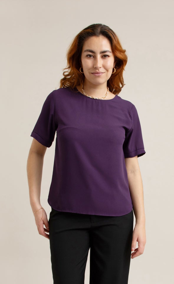 CDC Zip Back Tee Aubergine