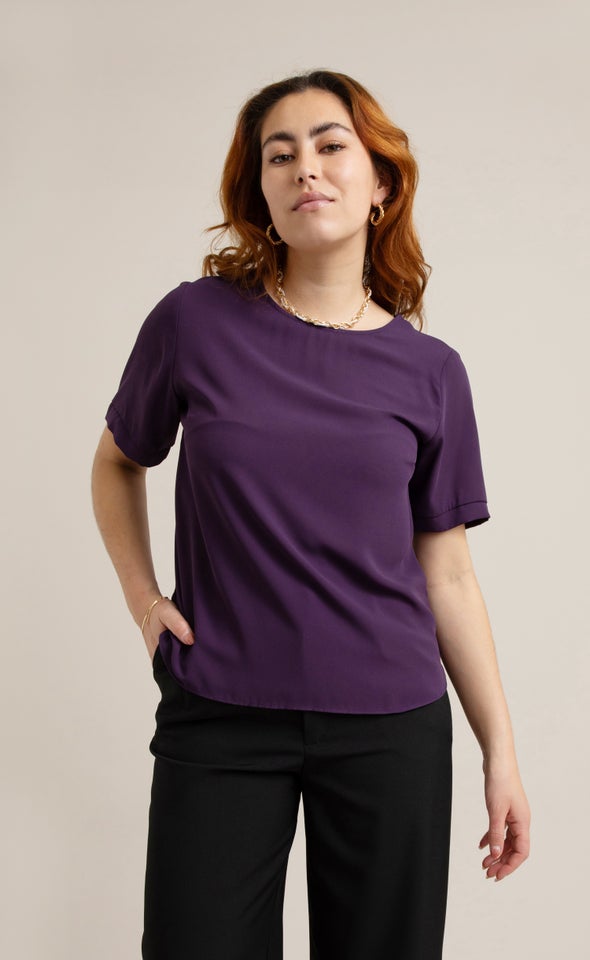 CDC Zip Back Tee Aubergine