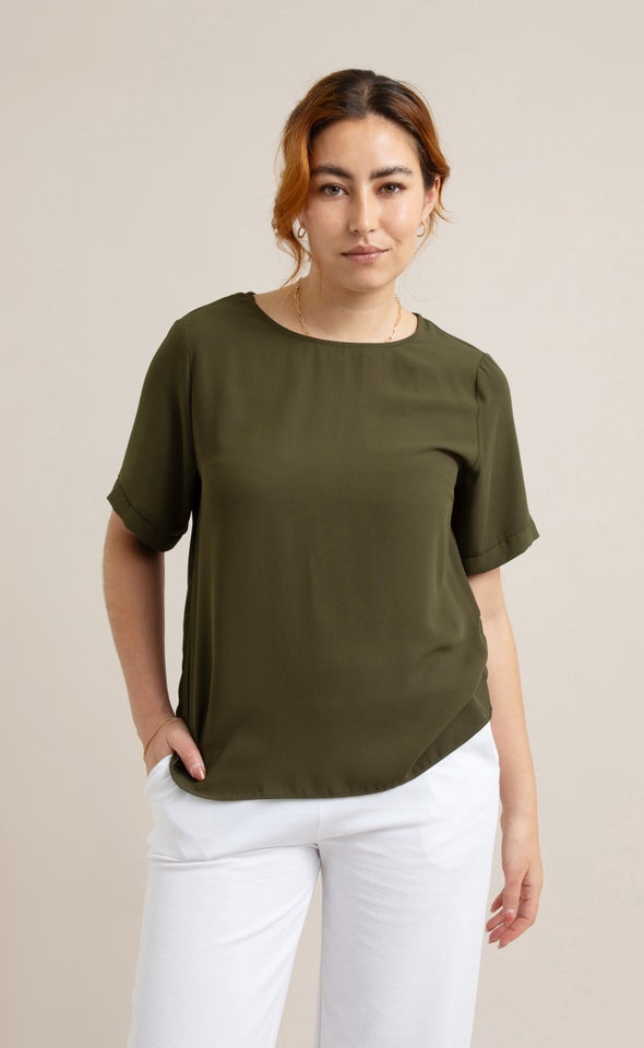 CDC Zip Back Tee Khaki