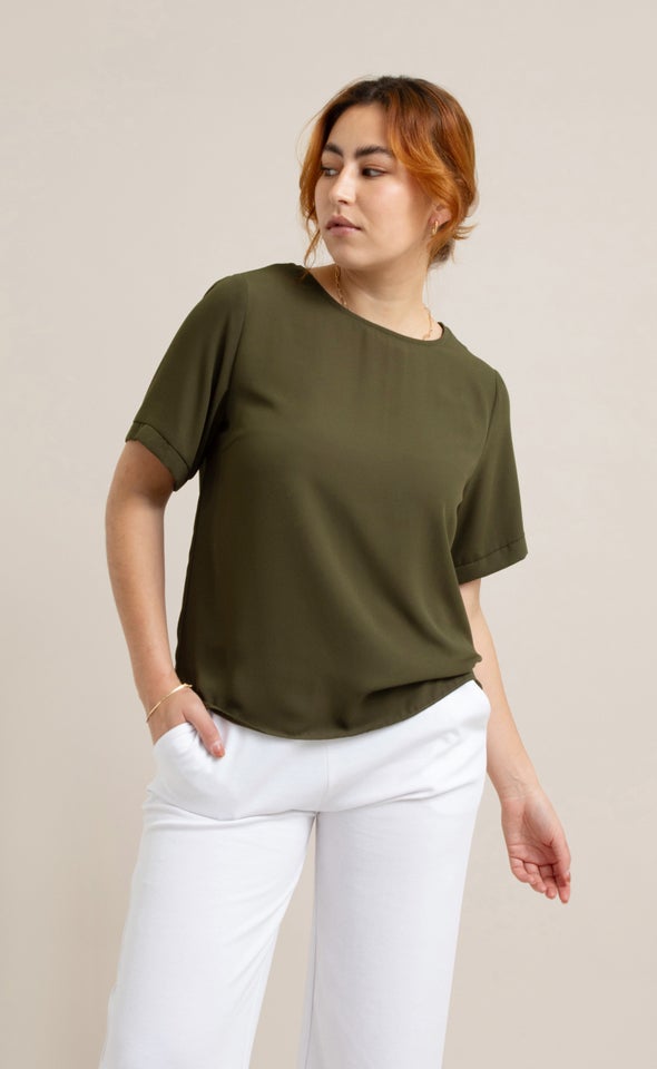 CDC Zip Back Tee Khaki