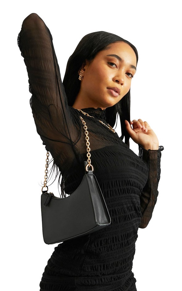 Chain Detail Handbag Black