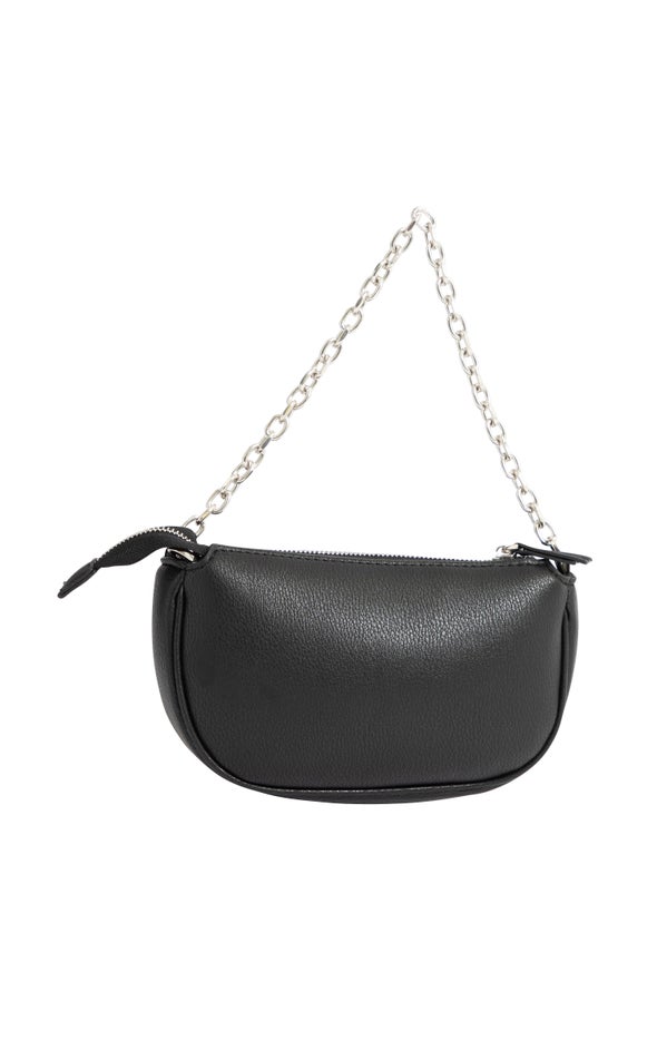 Chain Detail Saddle Bag Black