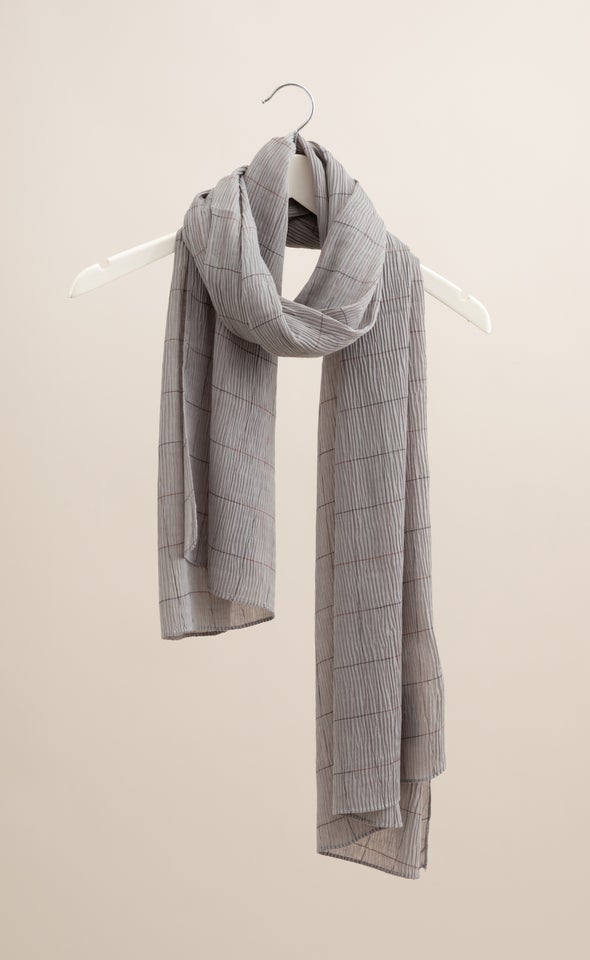 Check Scarf Charcoal