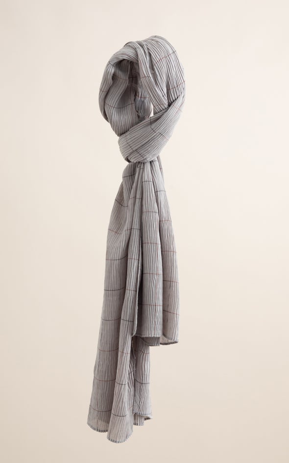 Check Scarf Charcoal
