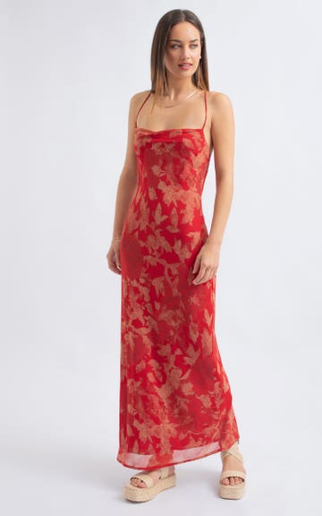 sachin and babi light blue dress Melloday Pleated Long Sleeve Chiffon Maxi Dress In Red - 50% Off