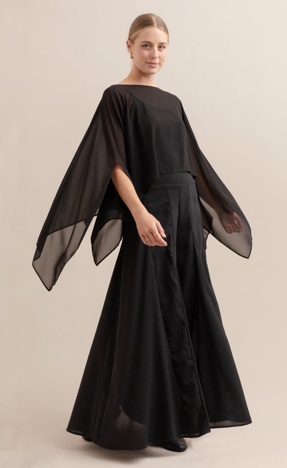 Chiffon Cape Black