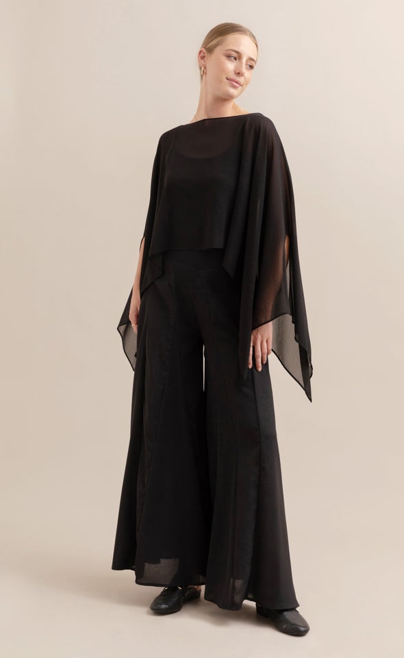 Chiffon Cape Black