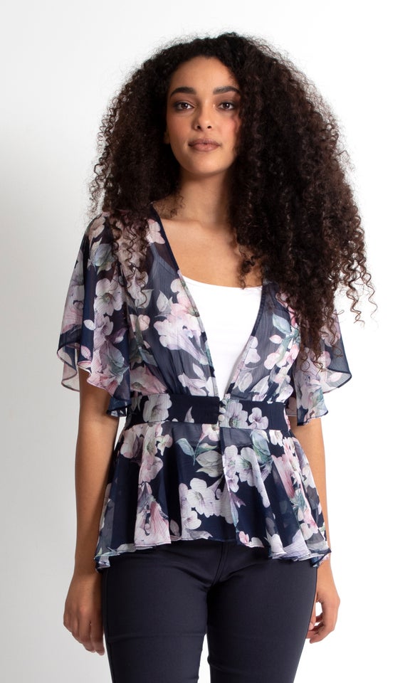 chiffon flutter sleeve