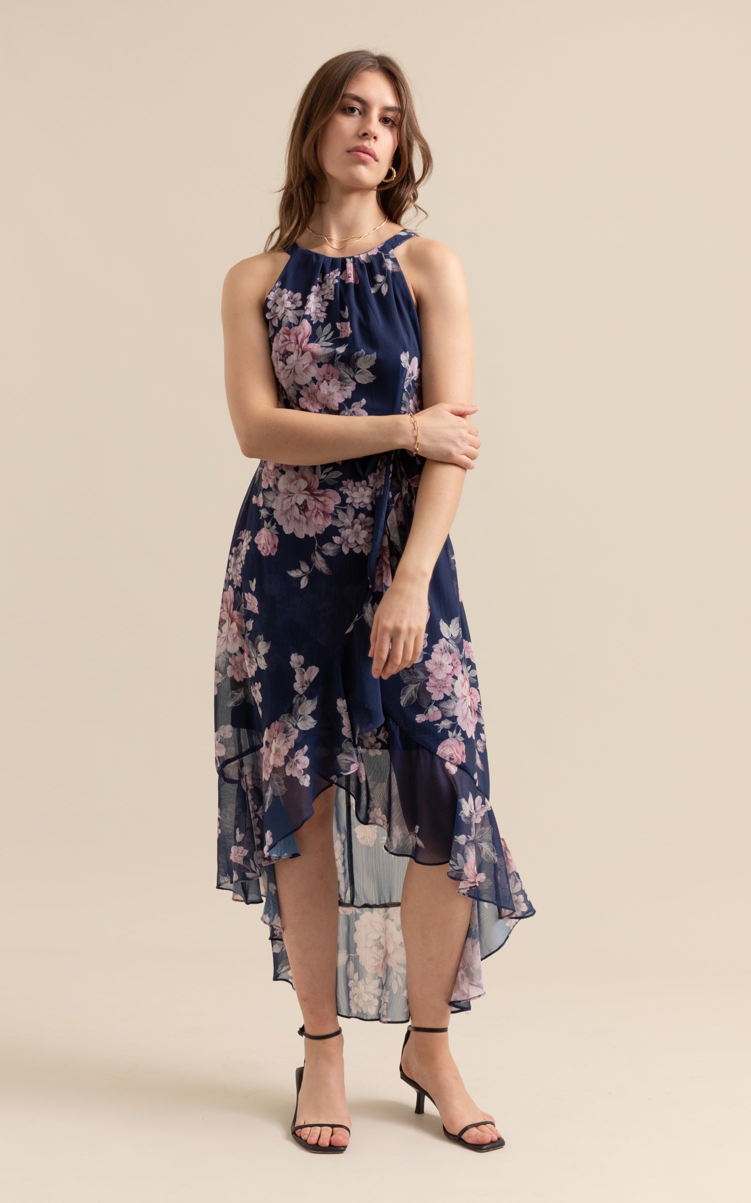 Chiffon Halter Hi Low Maxi Pagani