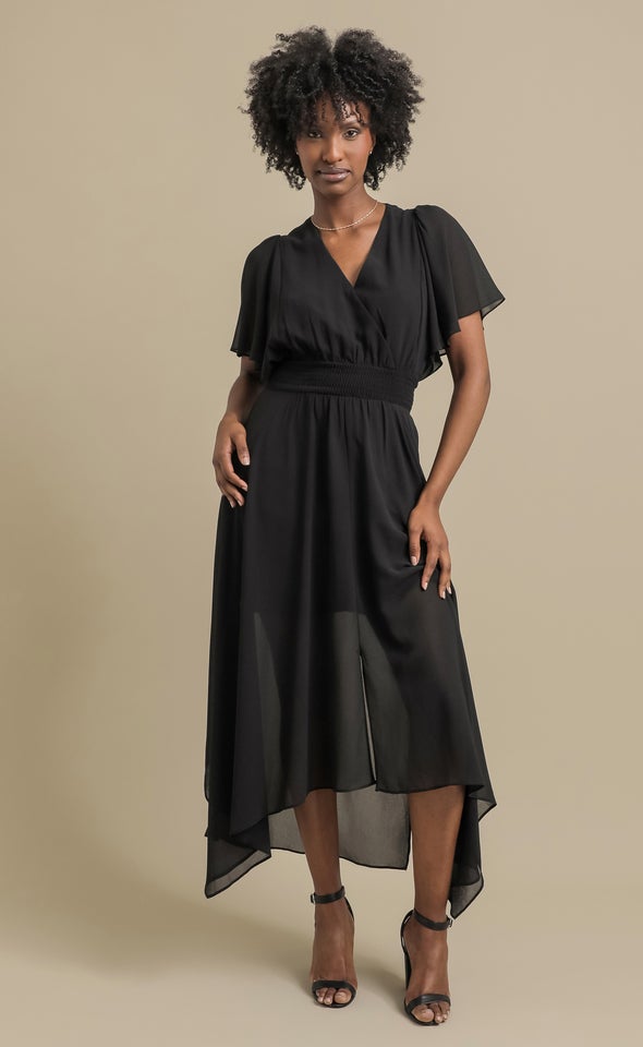 Chiffon Handkerchief Hem Maxi | Pagani