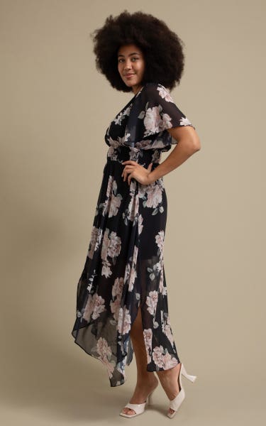 Shop our Chiffon Handkerchief Hem Maxi in Emerald | Pagani