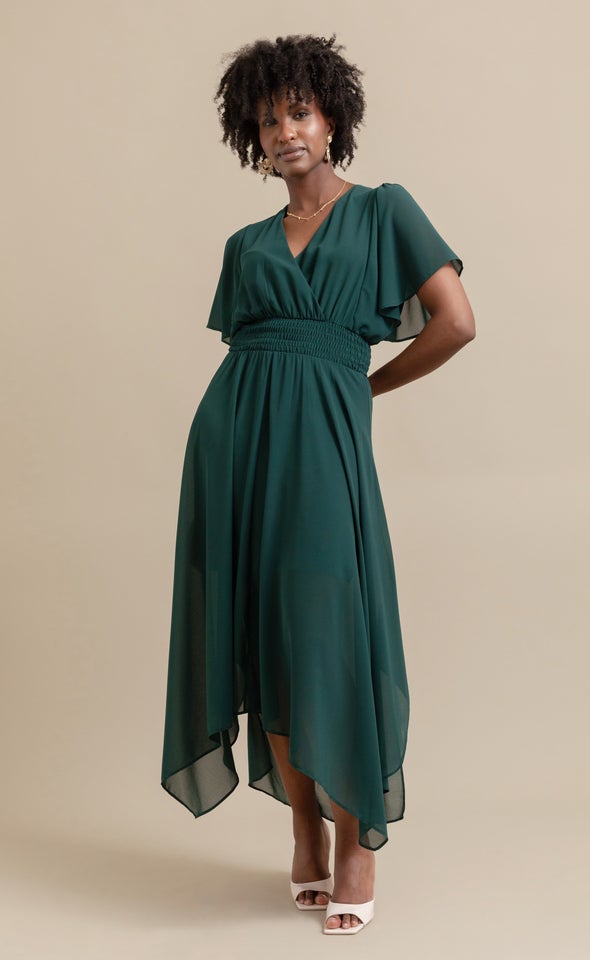 Chiffon Handkerchief Hem Maxi | Pagani