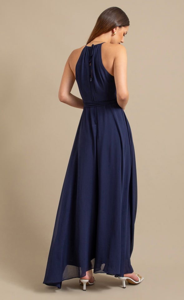 Chiffon High Neck Gown Ink