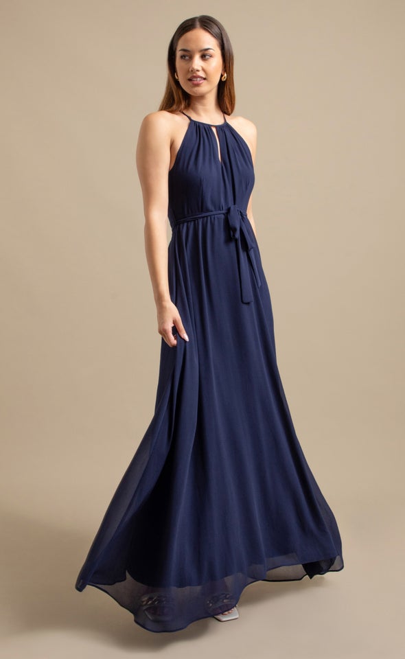 Chiffon High Neck Gown Ink