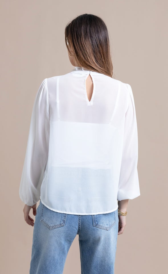 Shirred Sleeve Longline Shirt