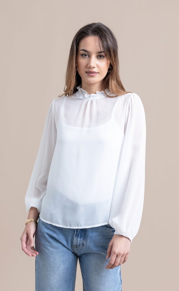 Shirred Sleeve Longline Shirt