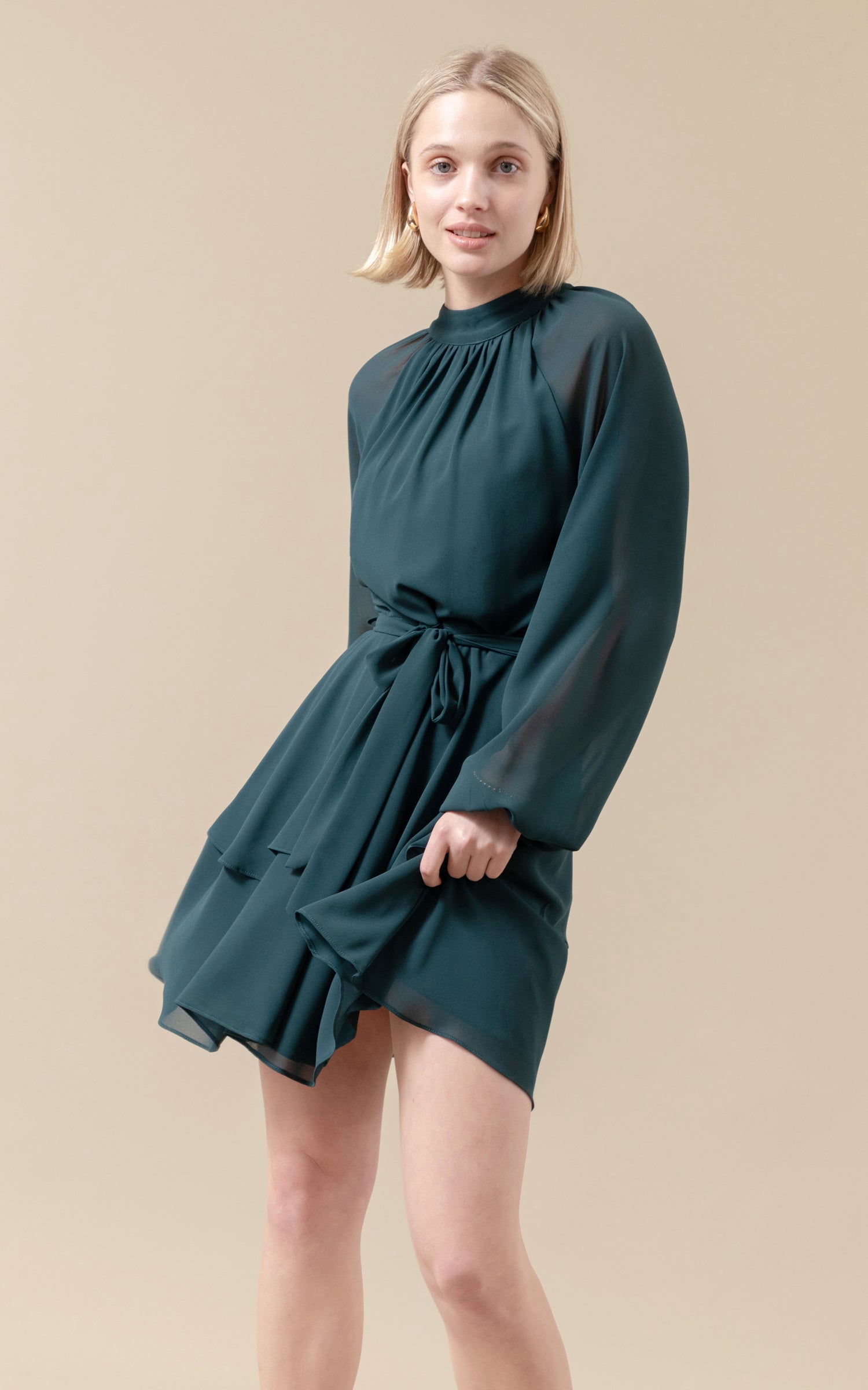 Plus Size Top Stitch Satin Georgette Woven Shirt Maxi Dress | Karen Millen