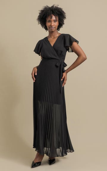 black linen dress mini Millà Women's dress with a pleated skirt, Parisienne - Black main image 1