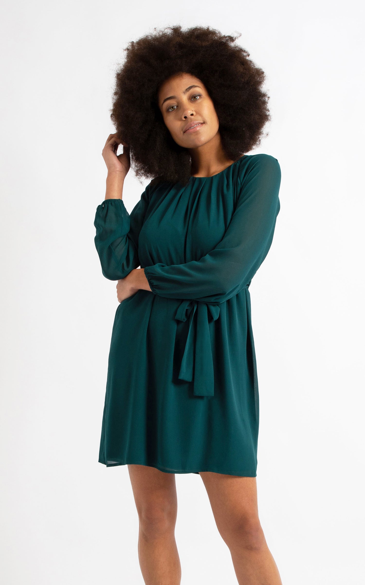 chiffon shift dress