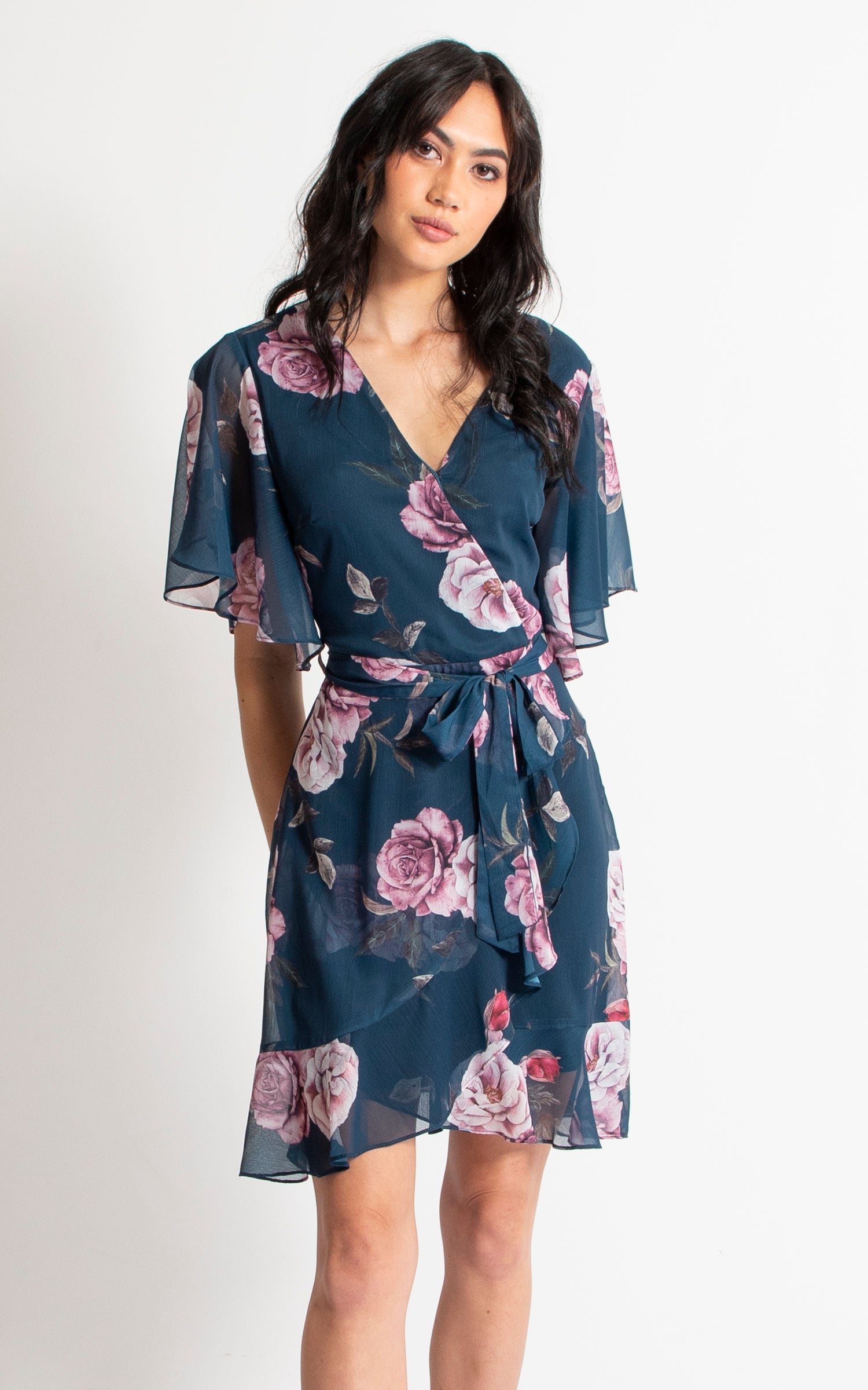 ruffle tie dress