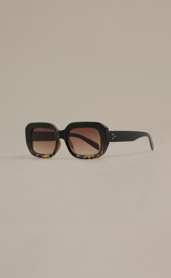 Chunky Frame Sunglasses Brown