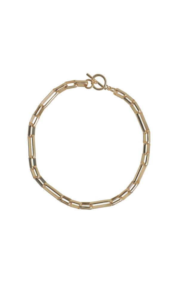 Chunky T Bar Necklace Gold